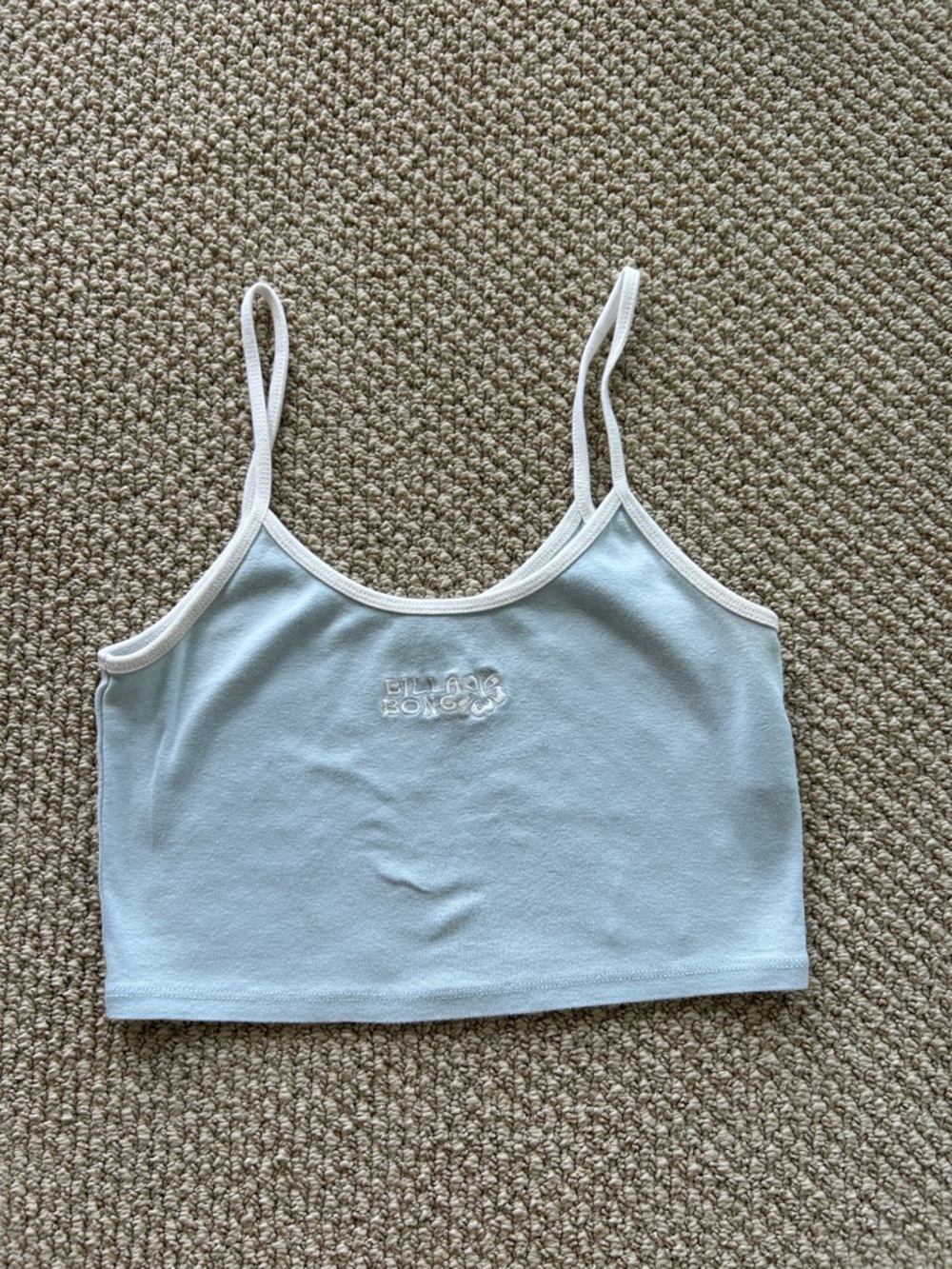 Billabong Light Blue Cropped Camisole with White Trim